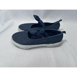 Carter's Girls Capri Slip On Mary Jane Sneaker Navy Blue Denim Sparkle Size 2M